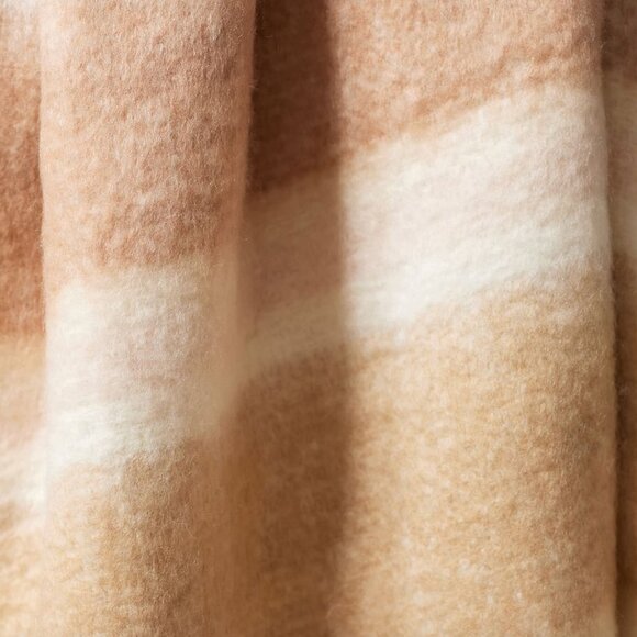 Striped Seriphina Faux Mohair Throw Blanket Peach Cream - Picture 2 of 6
